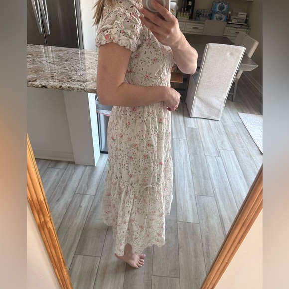 LoveShackFancy Target Floral Eyelet Midi Dress Size 12 - Picture 4 of 6